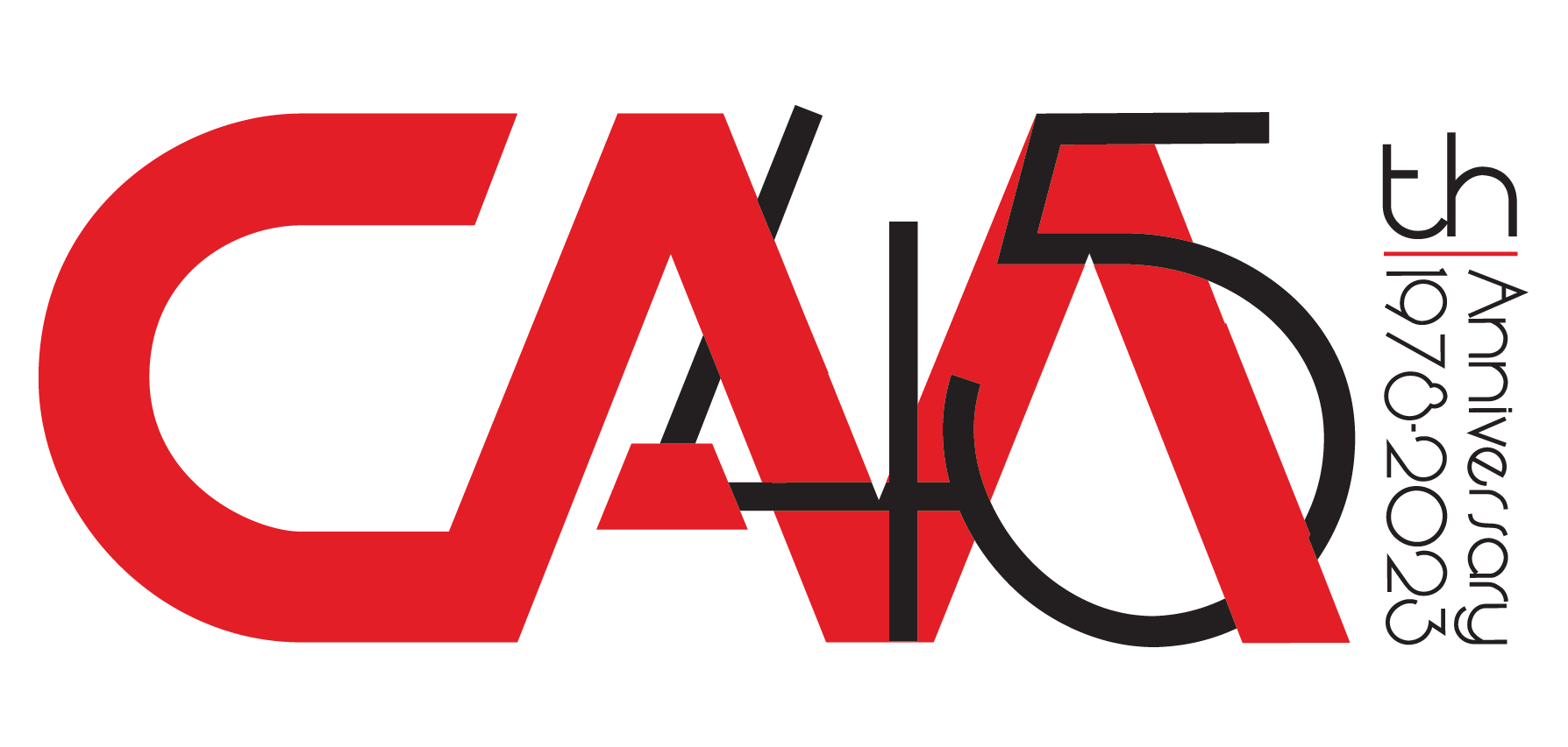 The CAM 45th anniversary logo, 1978 to 2023